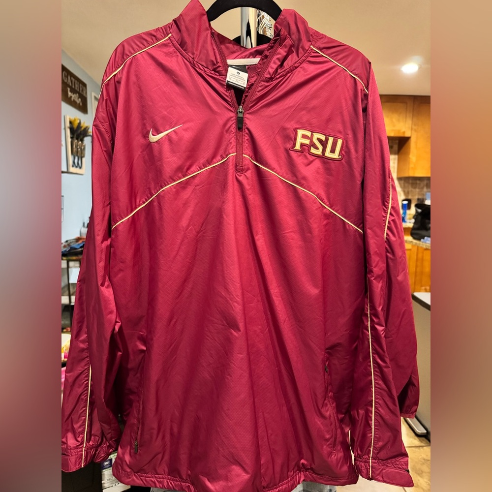 Nike Florida State University Burgundy Windbreaker Jacket Size XL